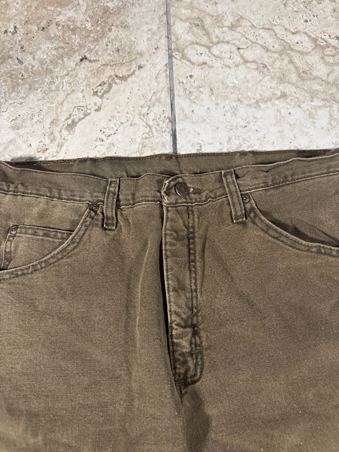 Wrangler Rugged Wear Inner Fleece Work Jeans Brown 4