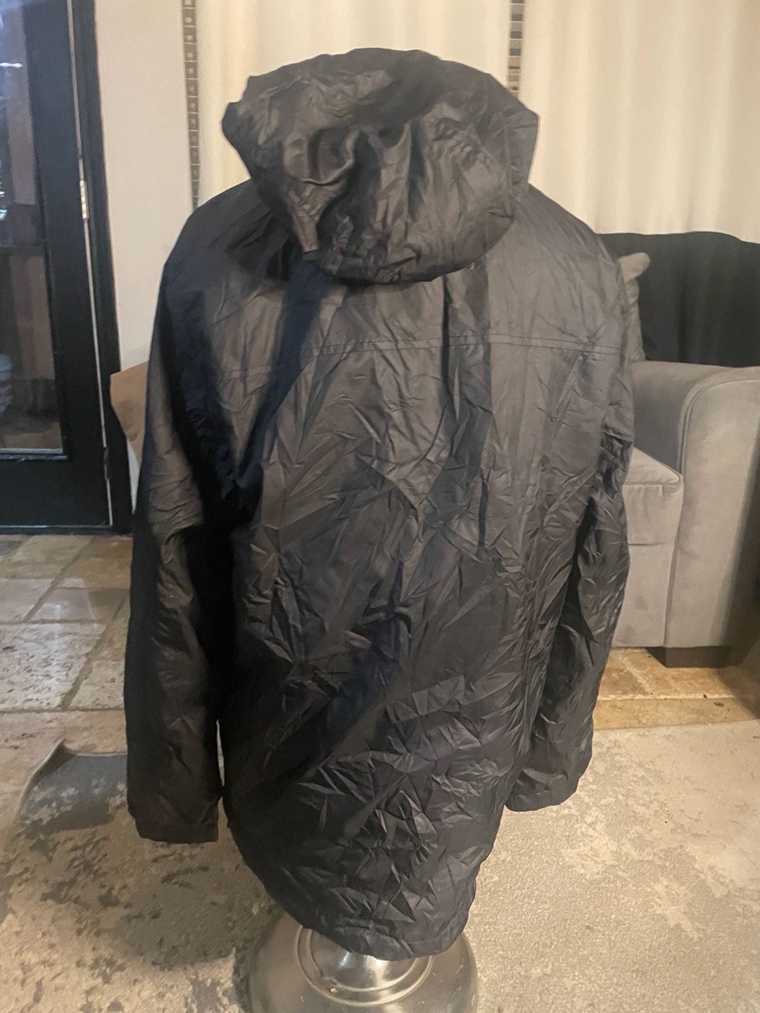 Calvin Klein Windbreaker Jacket Size M Black Hooded Full Zip 5