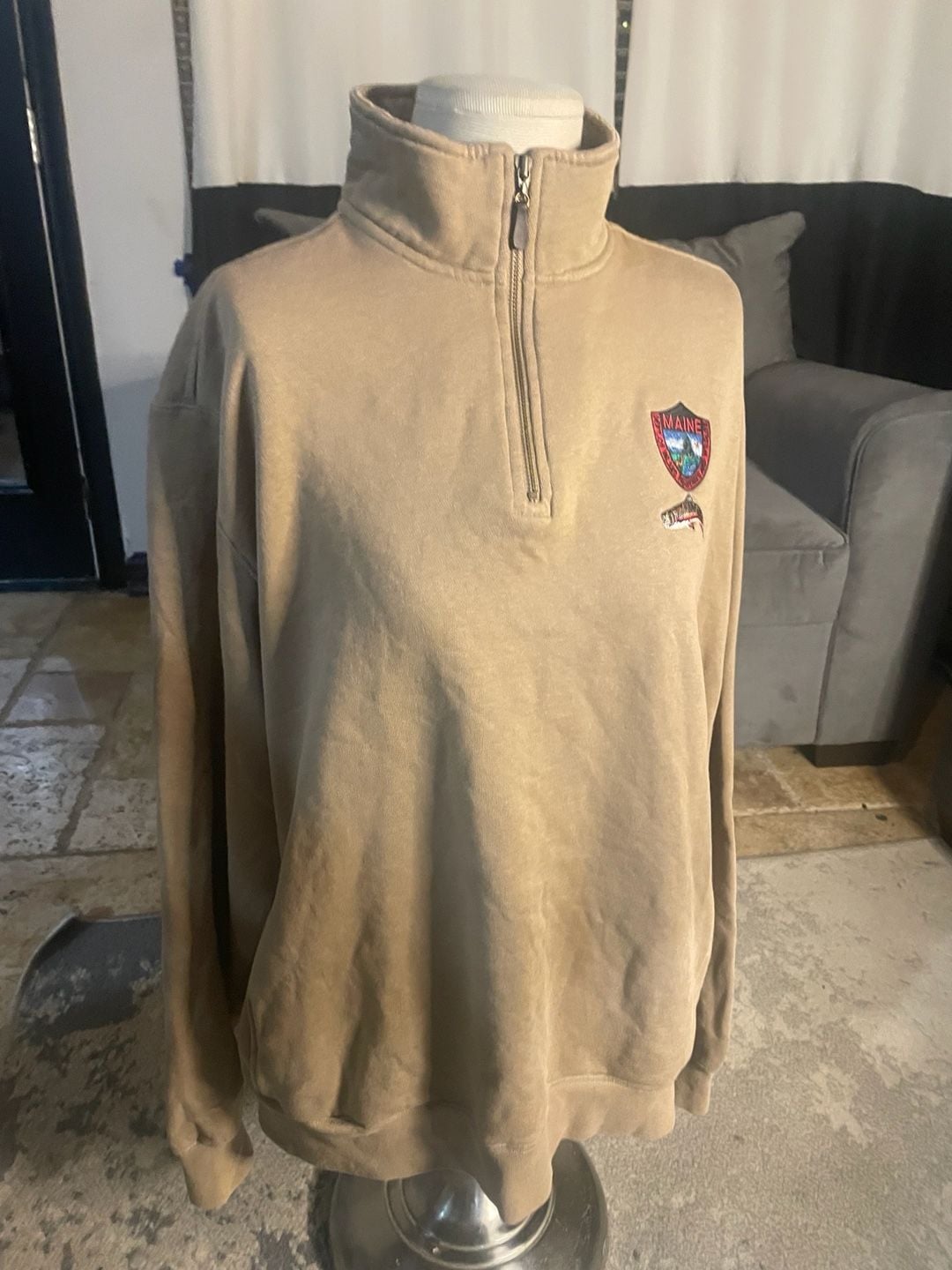 L.L.Bean Quarter-Zip Sweatshirt Size L Maine Dept of Inland Fisheries 2