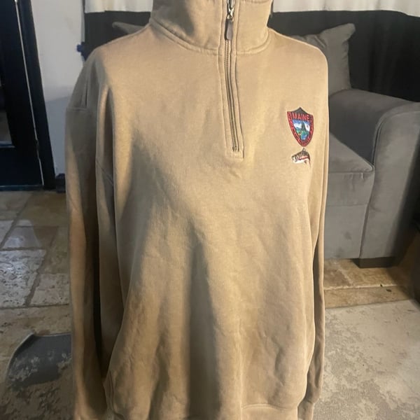 L.L.Bean Quarter-Zip Sweatshirt Size L Maine Dept of Inland Fisheries