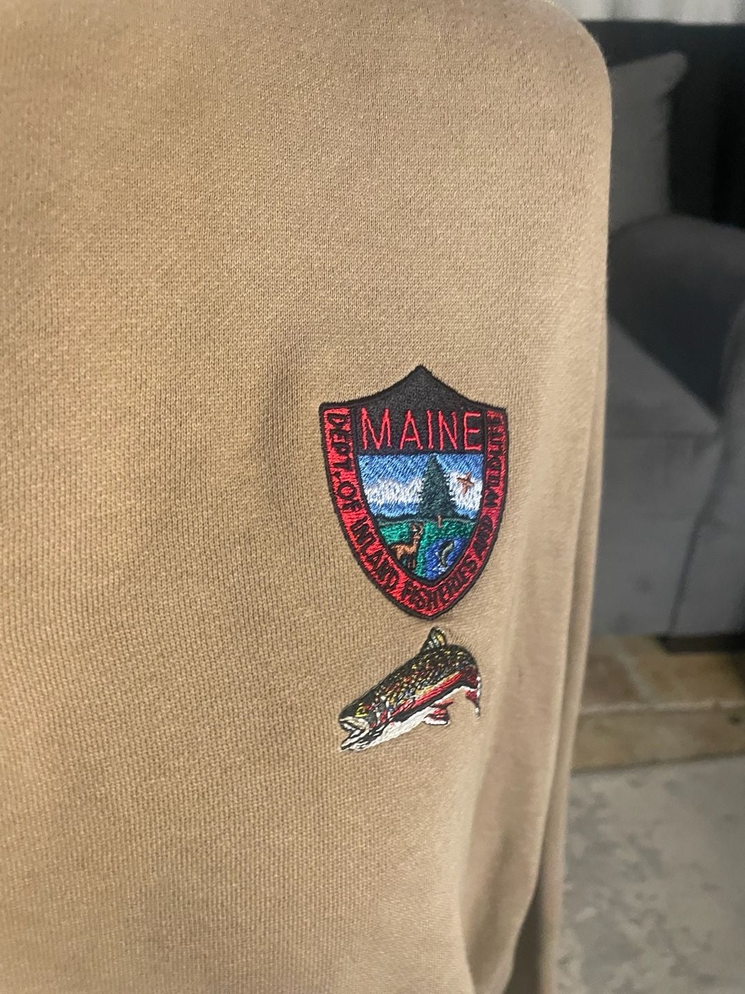 L.L.Bean Quarter-Zip Sweatshirt Size L Maine Dept of Inland Fisheries 3