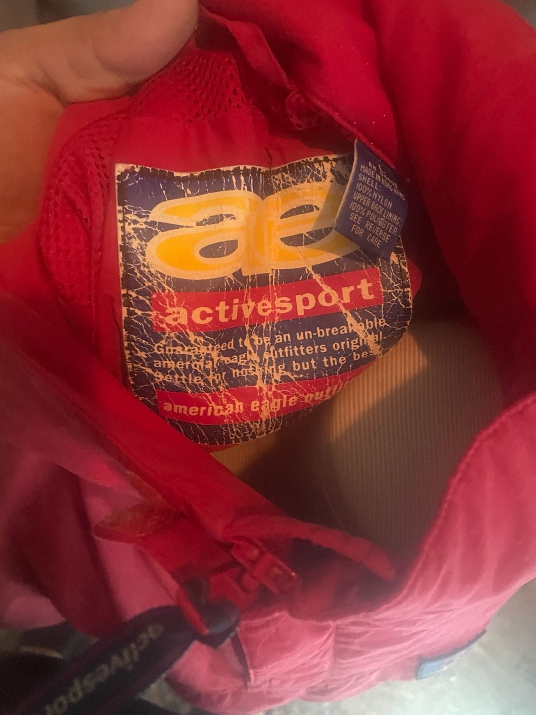 American Eagle Activesport Anorak Jacket Size L Red Pullover 6