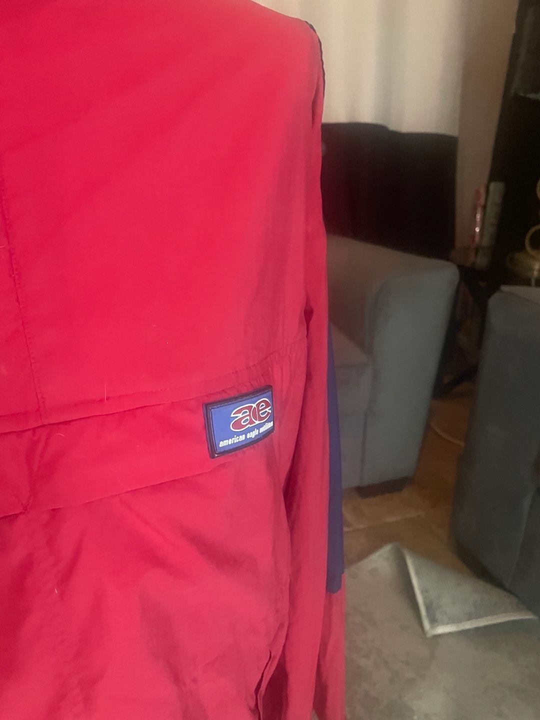 American Eagle Activesport Anorak Jacket Size L Red Pullover 7