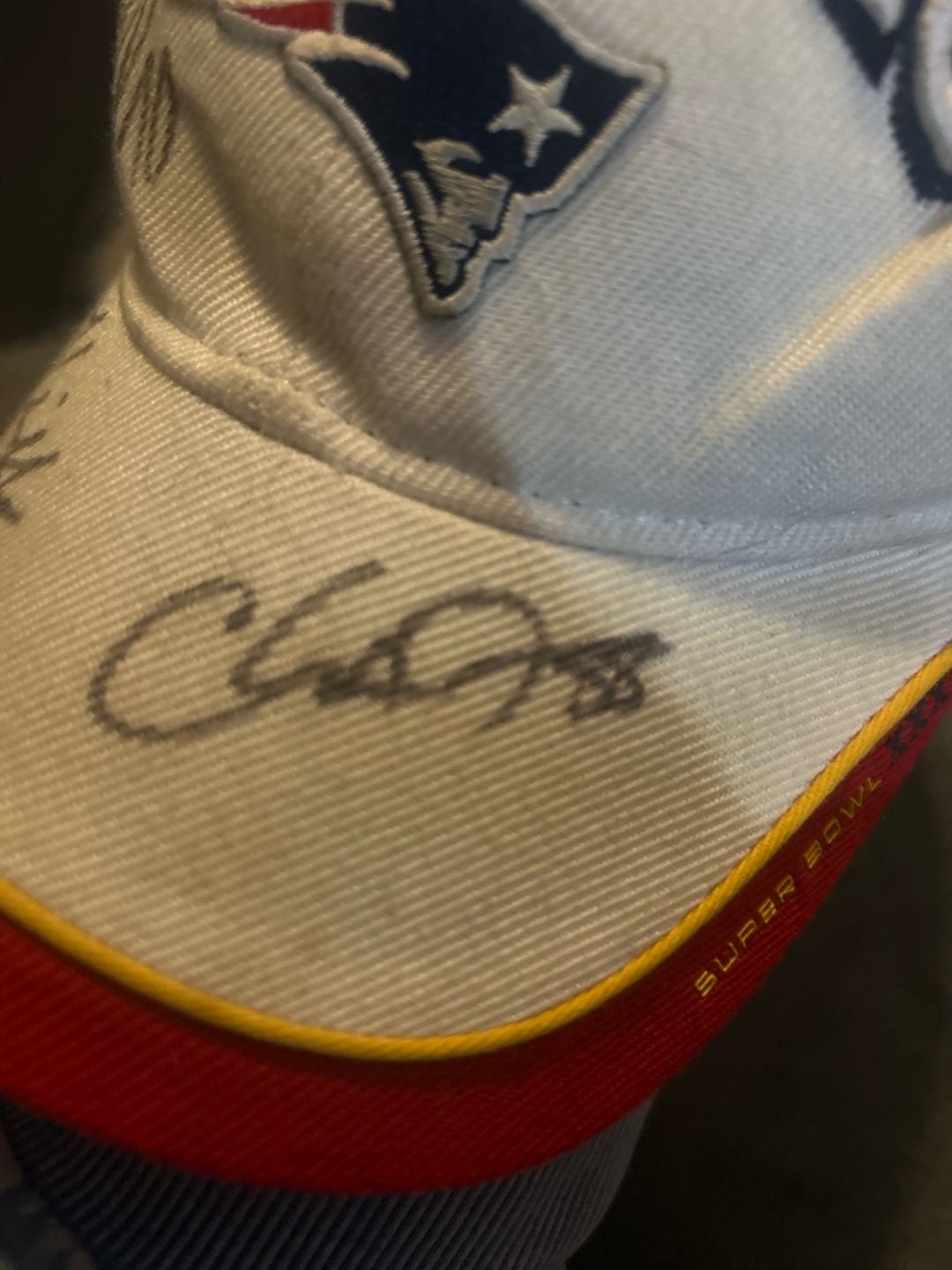 NFL New England Patriots Super Bowl XXXVIII Champions Autographed Hat 5