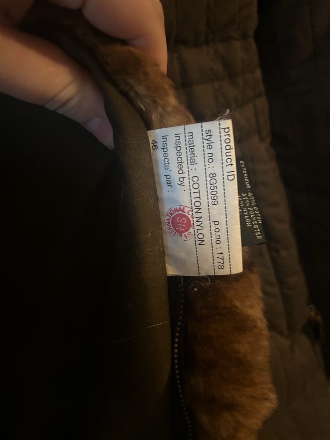 Gordon & Ferguson Puffer Coat Size 46 Brown Rabbit Fur Trim 6