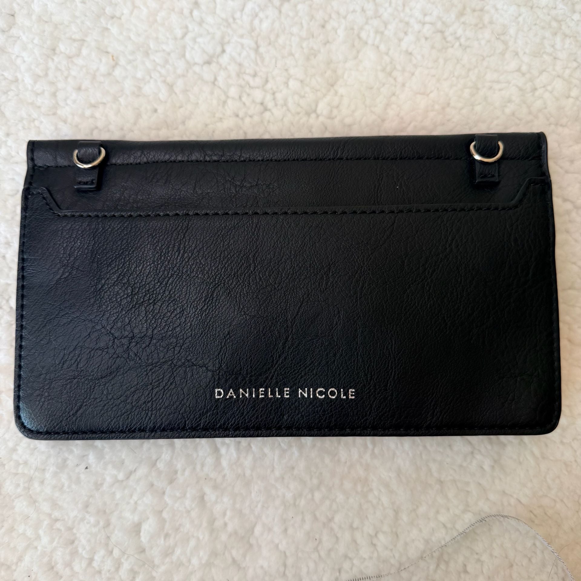 Danielle Nicole Black Perforated Envelope Clutch Wallet 3