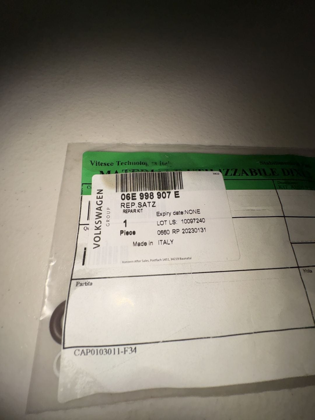 Volkswagen Rep. Satz Repair Kit 06E 998 907 E 4