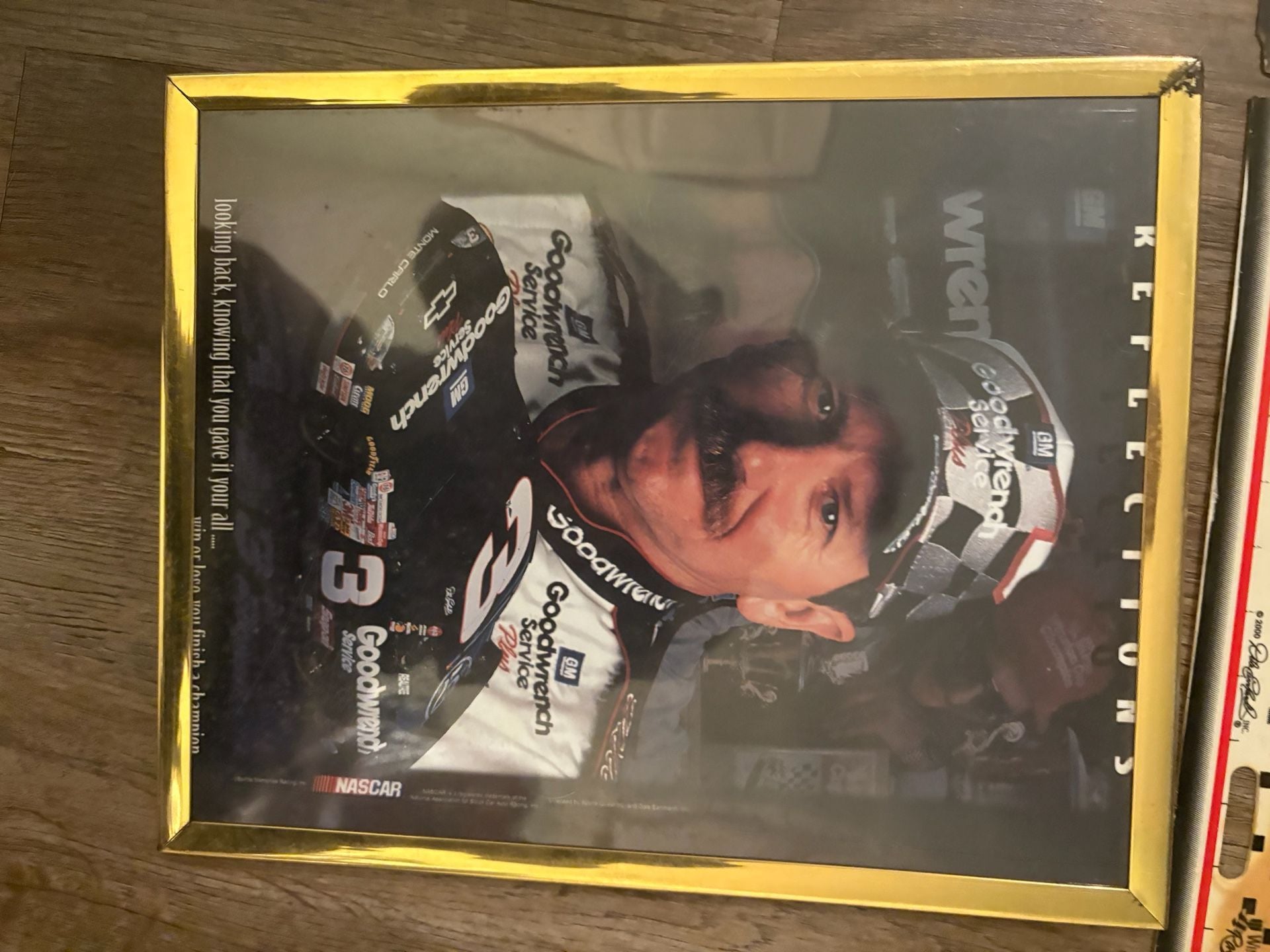 Dale Earnhardt NASCAR Collectible Lot Framed Photos , notebook and License Plate 4