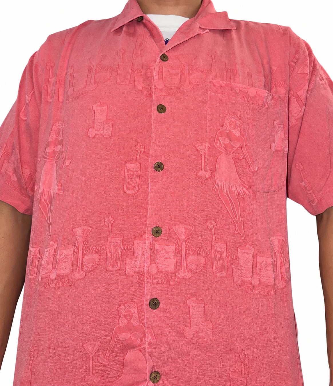 Tommy Bahama 100% Silk Hula Girl & Cocktail Jacquard Camp Shirt Size L 3