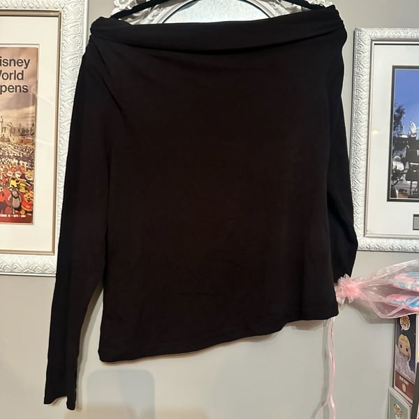 A New Day Cowl Neck Long Sleeve Top Size 1X Black