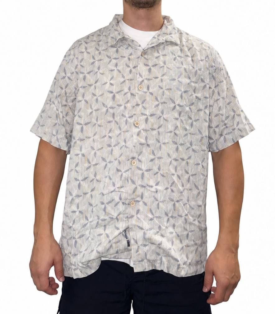 Tommy Bahama Silk Blend Geometric Print Short Sleeve Shirt XL Original Fit 2