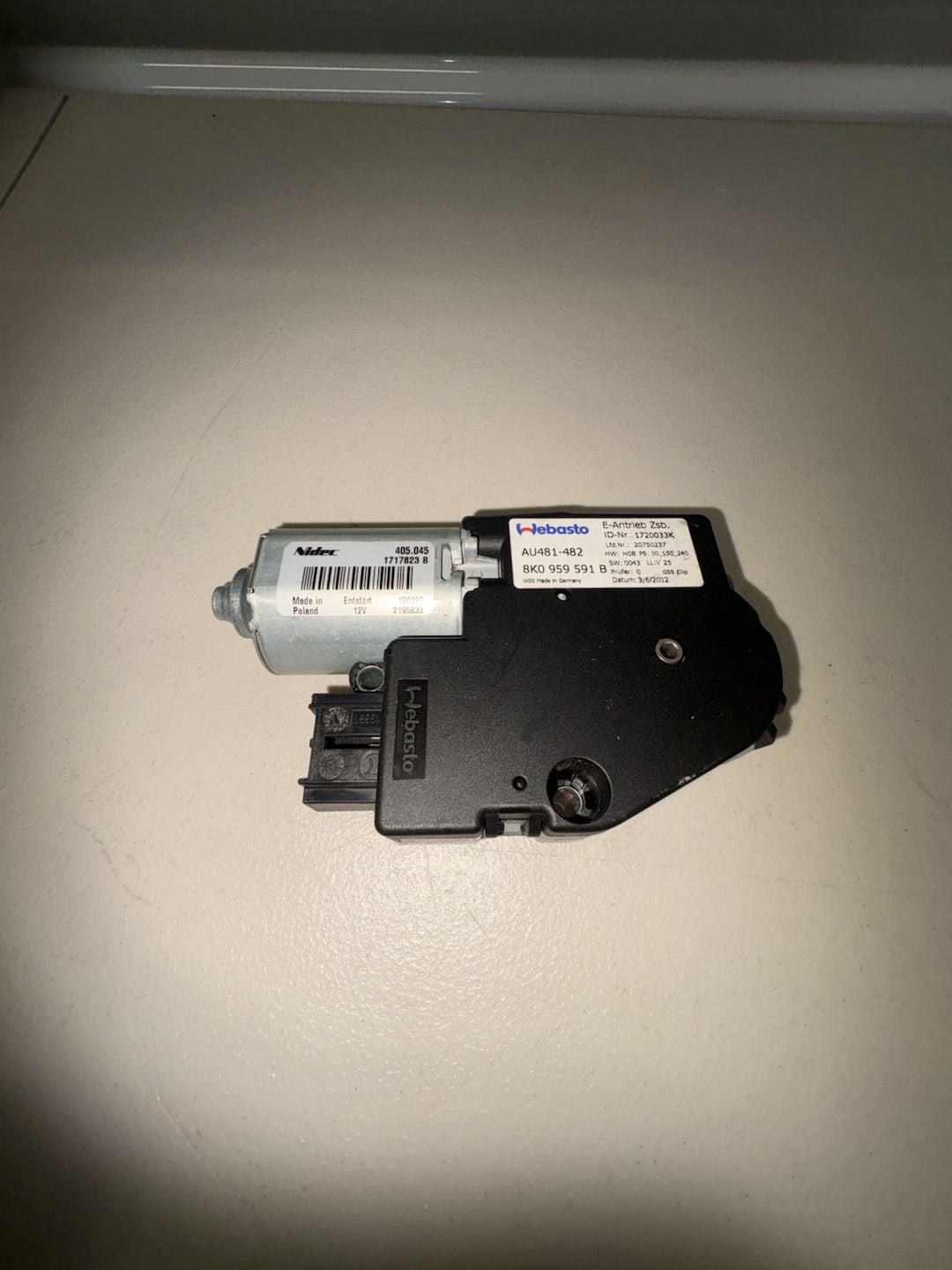 Webasto Audi Sunroof Motor 8K0 959 591 B OEM 1