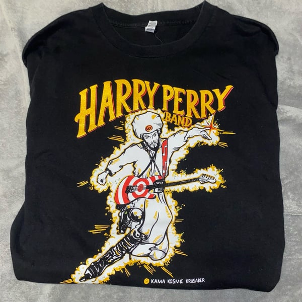 Alstyle Harry Perry Band Kama Kosmic Krusader Size Large Black T-Shirt