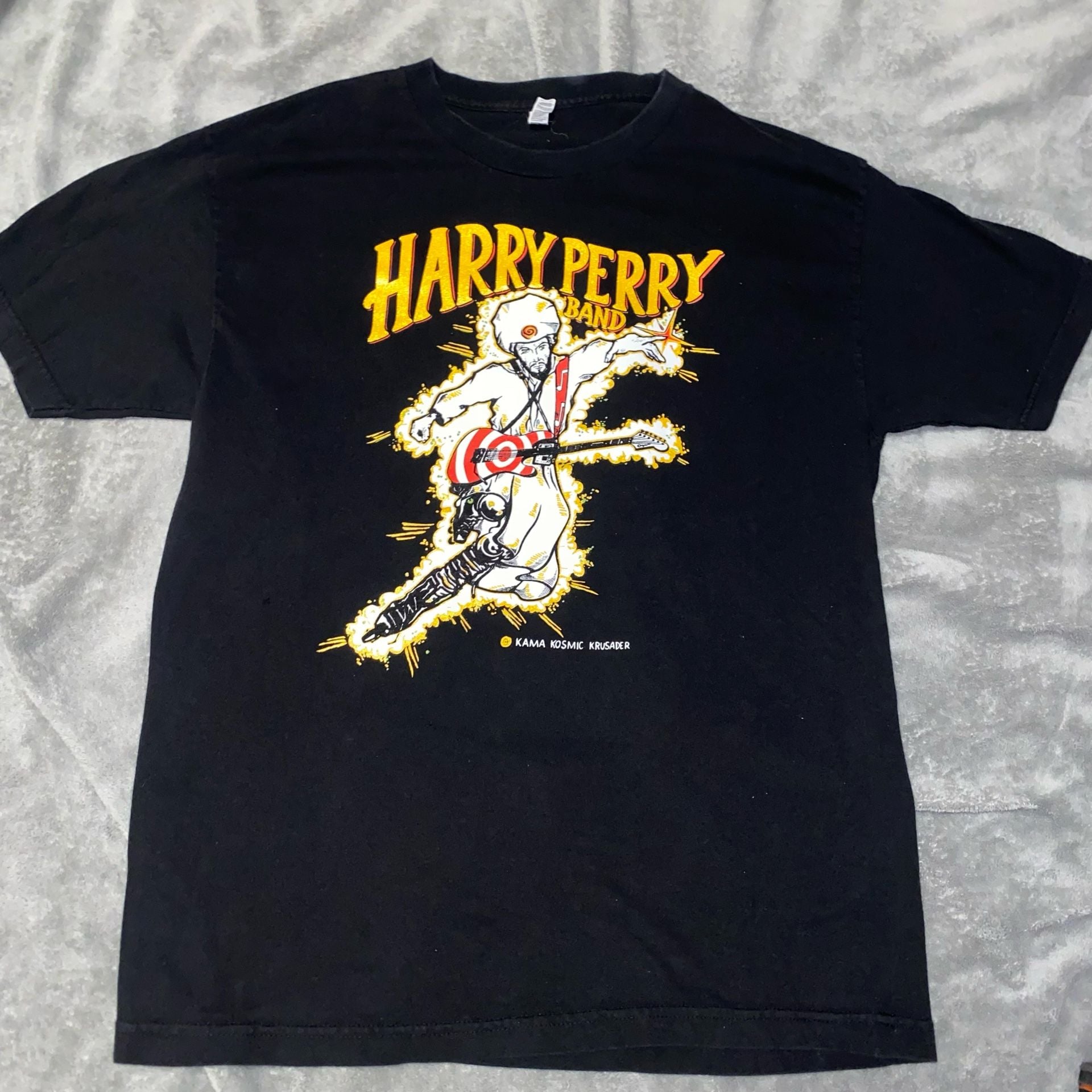 Alstyle Harry Perry Band Kama Kosmic Krusader Size Large Black T-Shirt 3