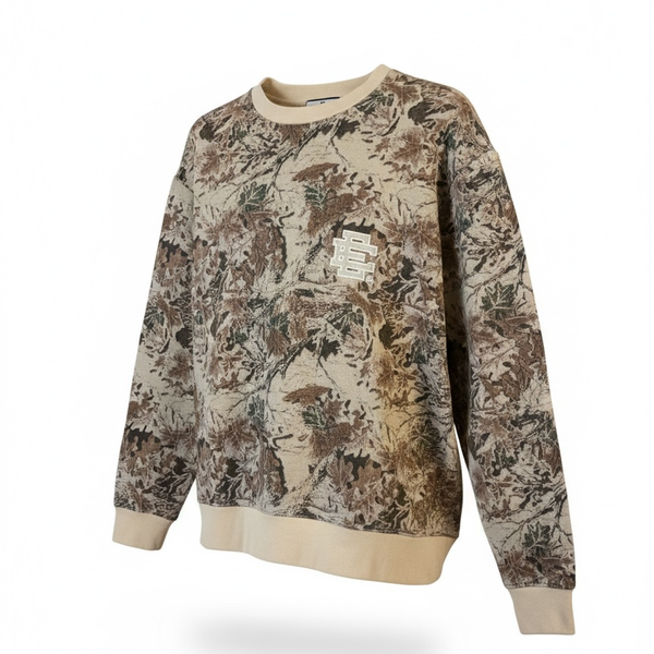 Eric Emanuel EE Basic/Fore Crewneck Tan EE/Leafy Camo Men's - FW23 Large