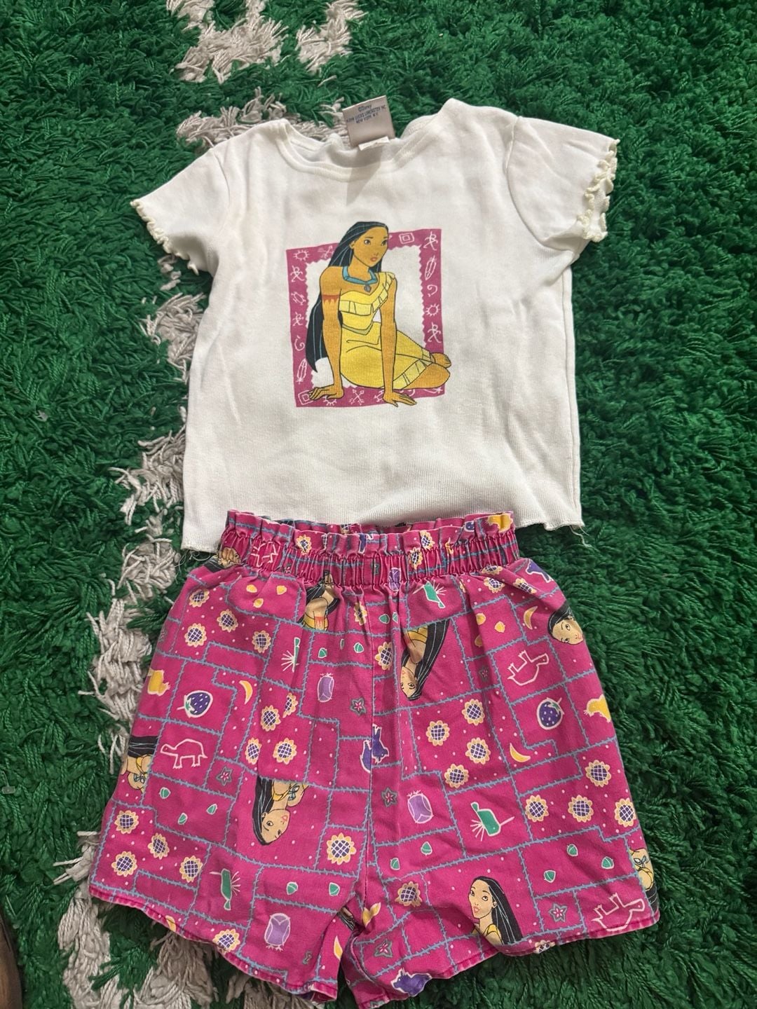 Disney Pocahontas Outfit Set Size 4-X-Small White Vintage 1