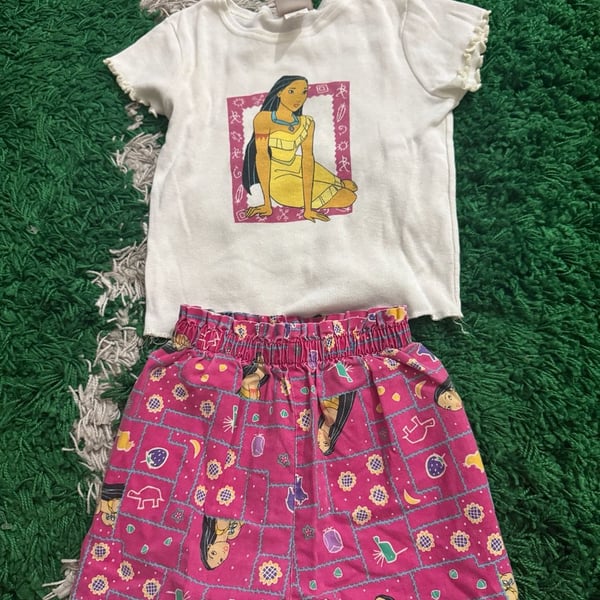 Disney Pocahontas Outfit Set Size 4-X-Small White Vintage