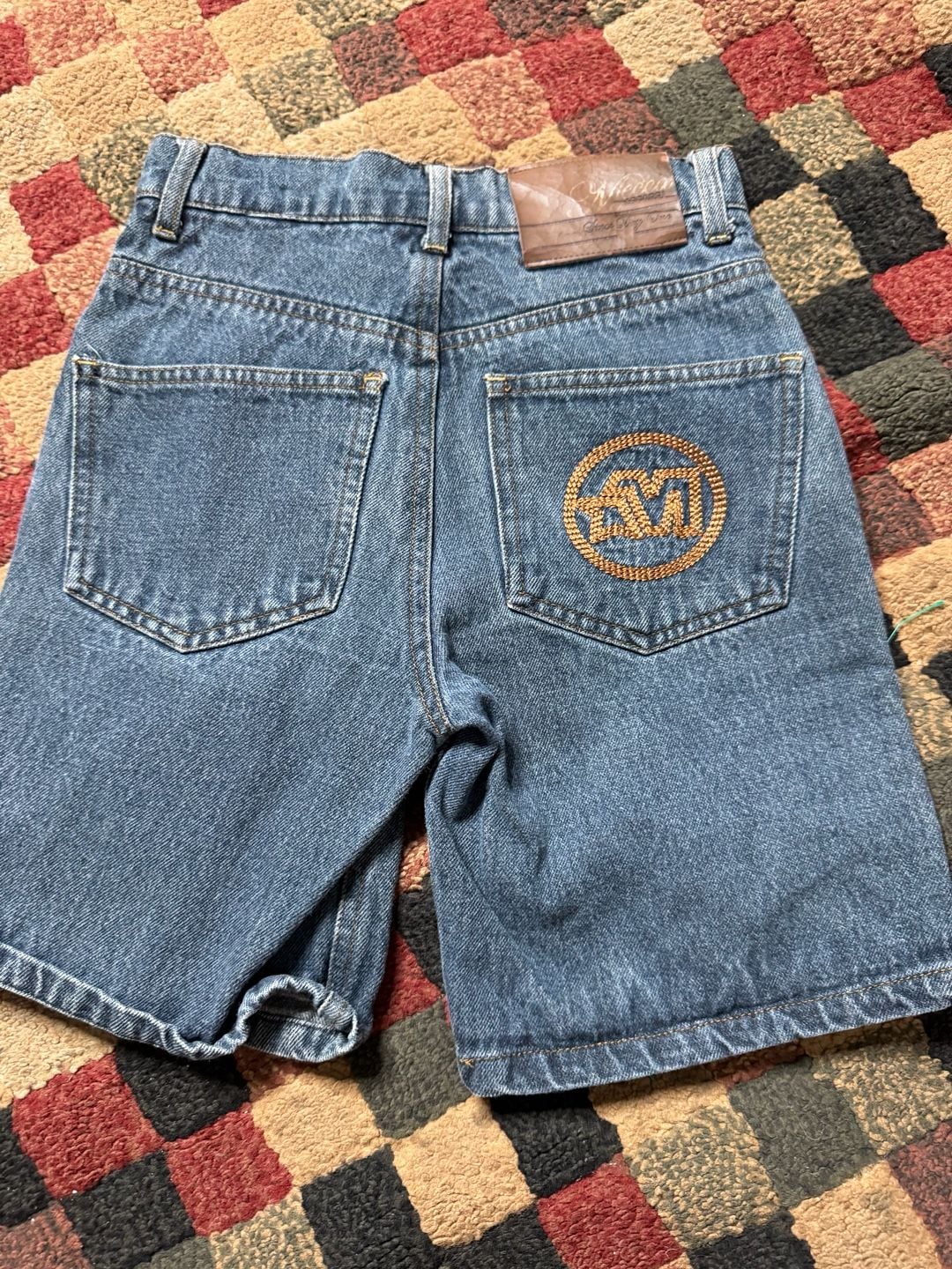Mecca Denim Shorts Size S (4) Blue Embroidered Logo 2