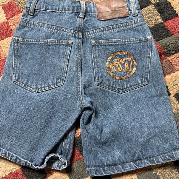Mecca Denim Shorts Size S (4) Blue Embroidered Logo