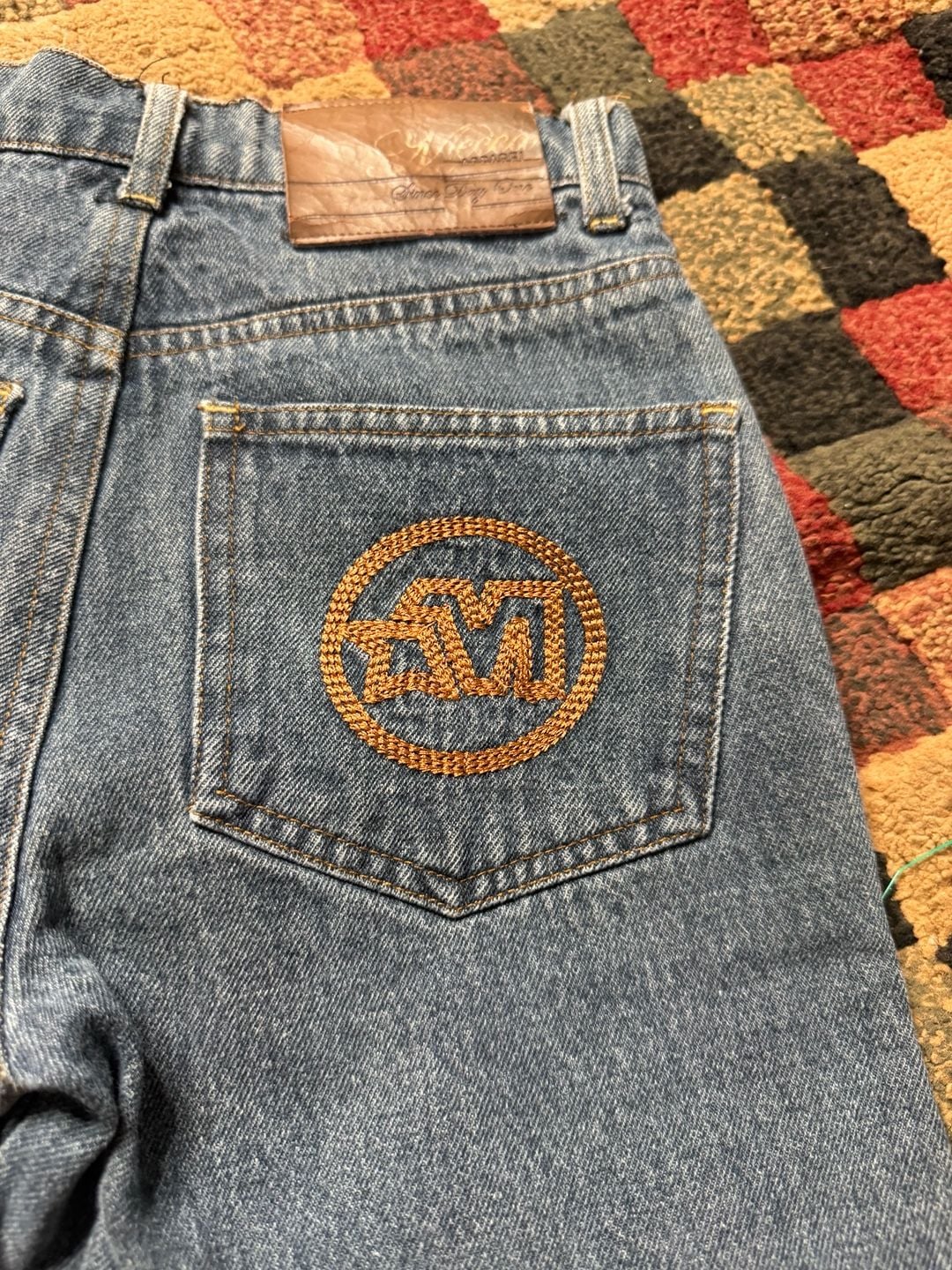 Mecca Denim Shorts Size S (4) Blue Embroidered Logo 3