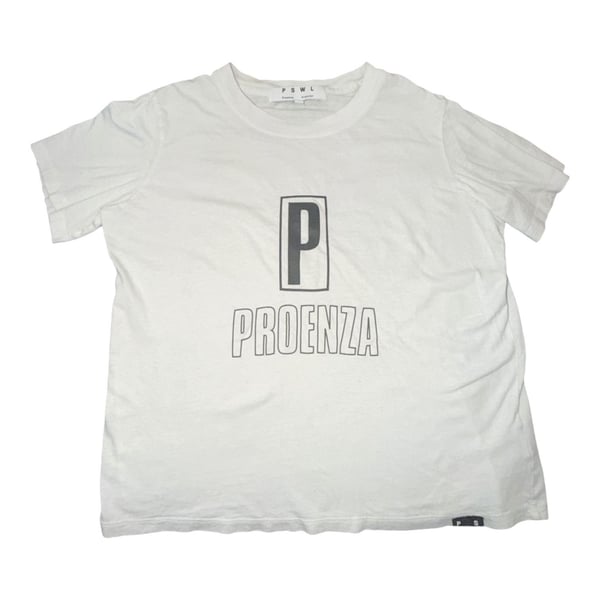 Proenza Schouler PSWL Flag T-Shirt White Graphic Tee Size S