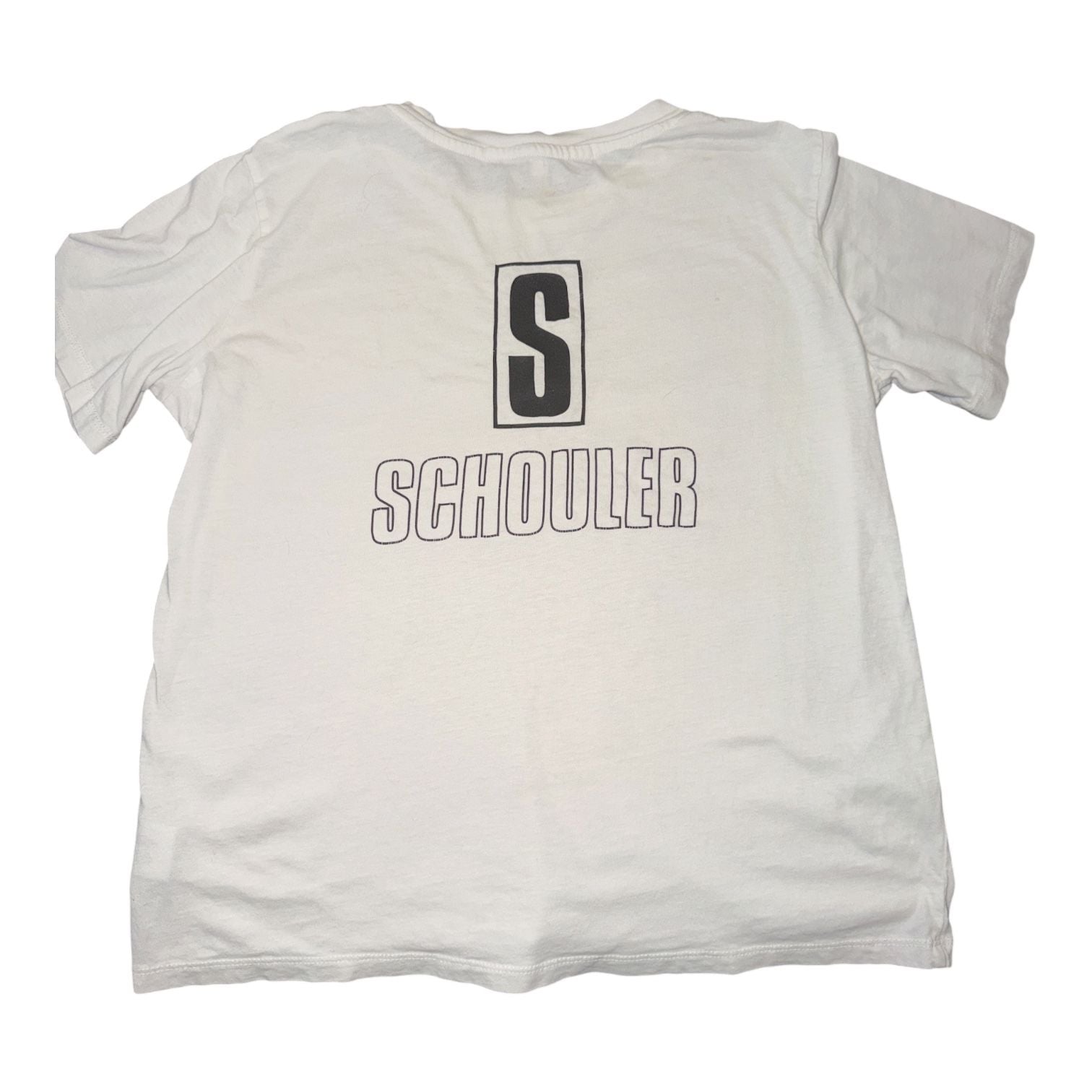 Proenza Schouler PSWL Flag T-Shirt White Graphic Tee Size S 9