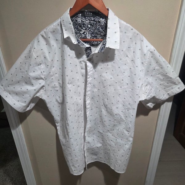 Mens Slim Fit Short Sleeve Button Down Oxford Shirt - SSLR