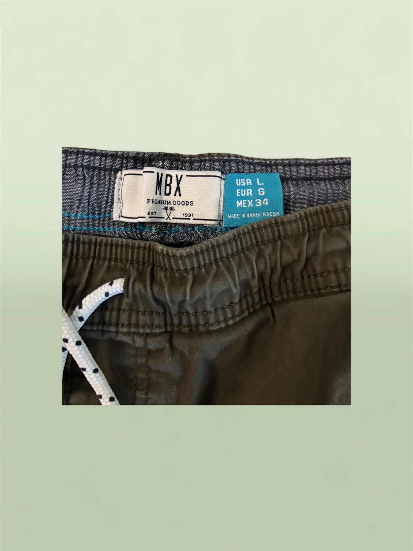 MBX Drawstring Shorts Size L Green Premium Goods 4