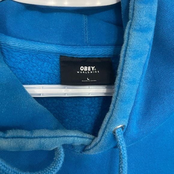 Obey Blue Hoodie for Men 5