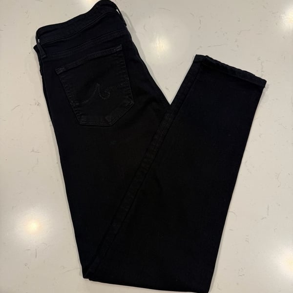 AG The Farrah Skinny Jeans Size 29R Black High-Rise