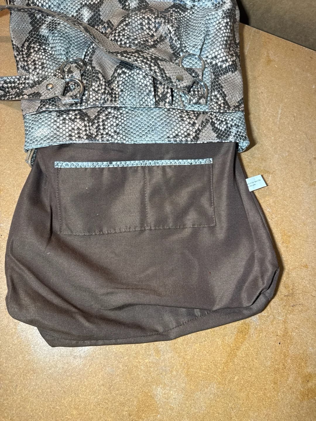 Style & Co Snake Print Faux Leather Tote Handbag Grey 9