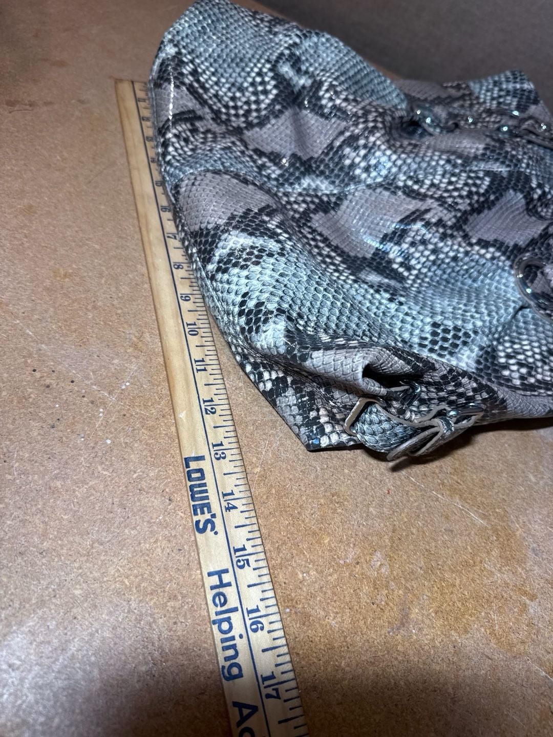Style & Co Snake Print Faux Leather Tote Handbag Grey 13