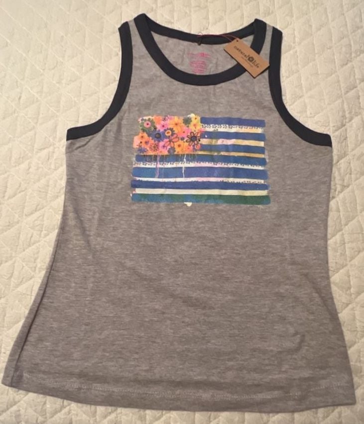 Natural Life Floral Flag Tank Top 2