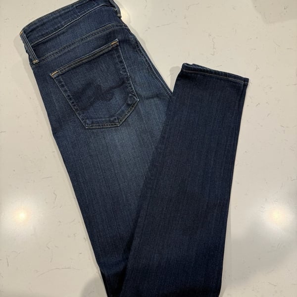 AG Jeans The Farrah Skinny Size 28R High-Rise Jeans Blue Denim