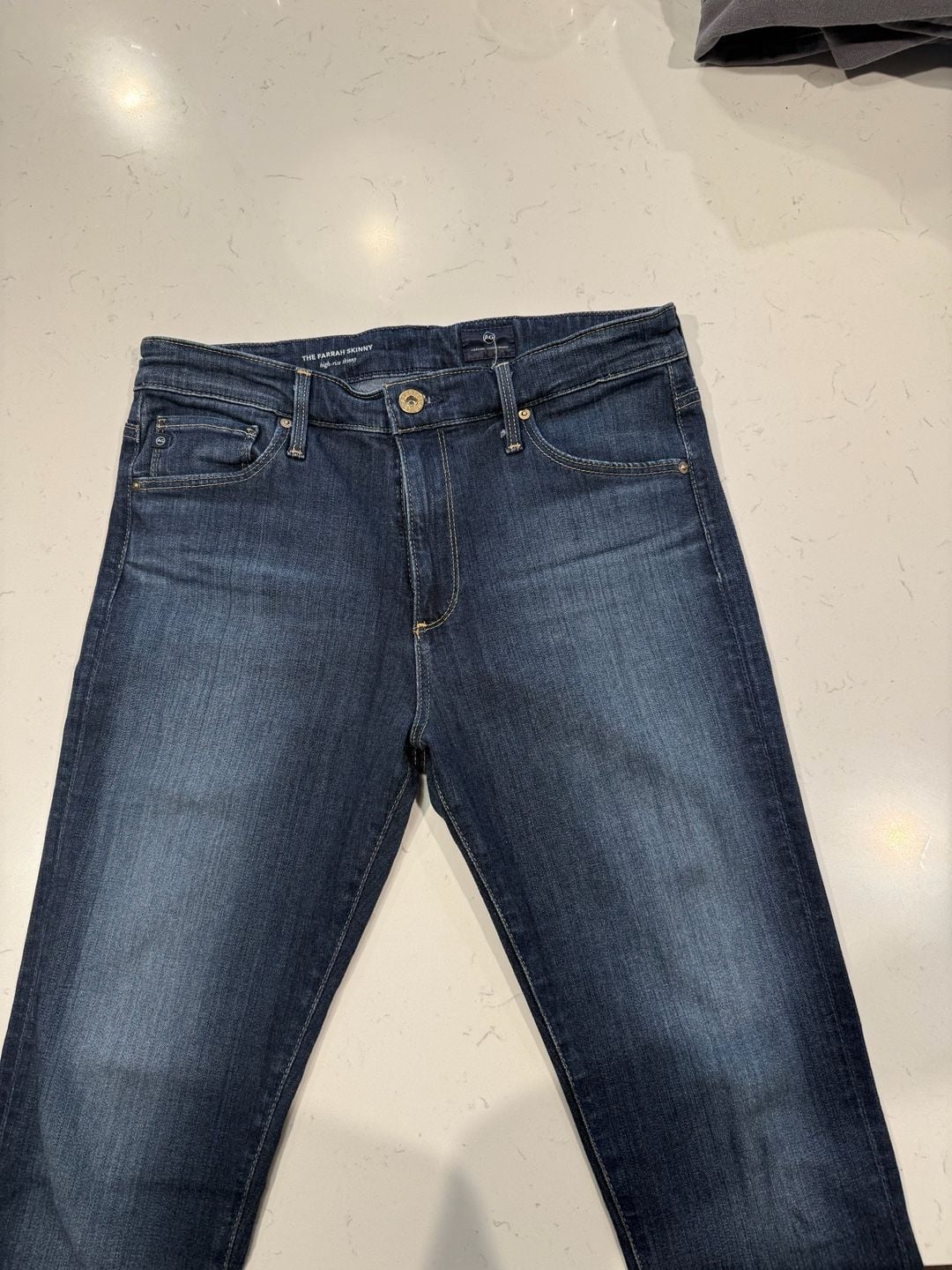 AG Jeans The Farrah Skinny Size 28R High-Rise Jeans Blue Denim 3