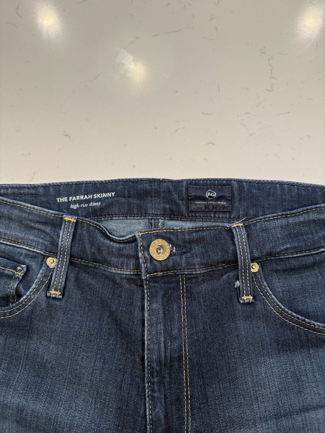 AG Jeans The Farrah Skinny Size 28R High-Rise Jeans Blue Denim 6