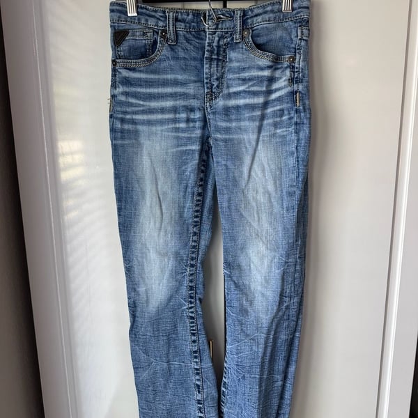 Youth Salvage Mayhem Straight Jeans Blue Distressed Denim