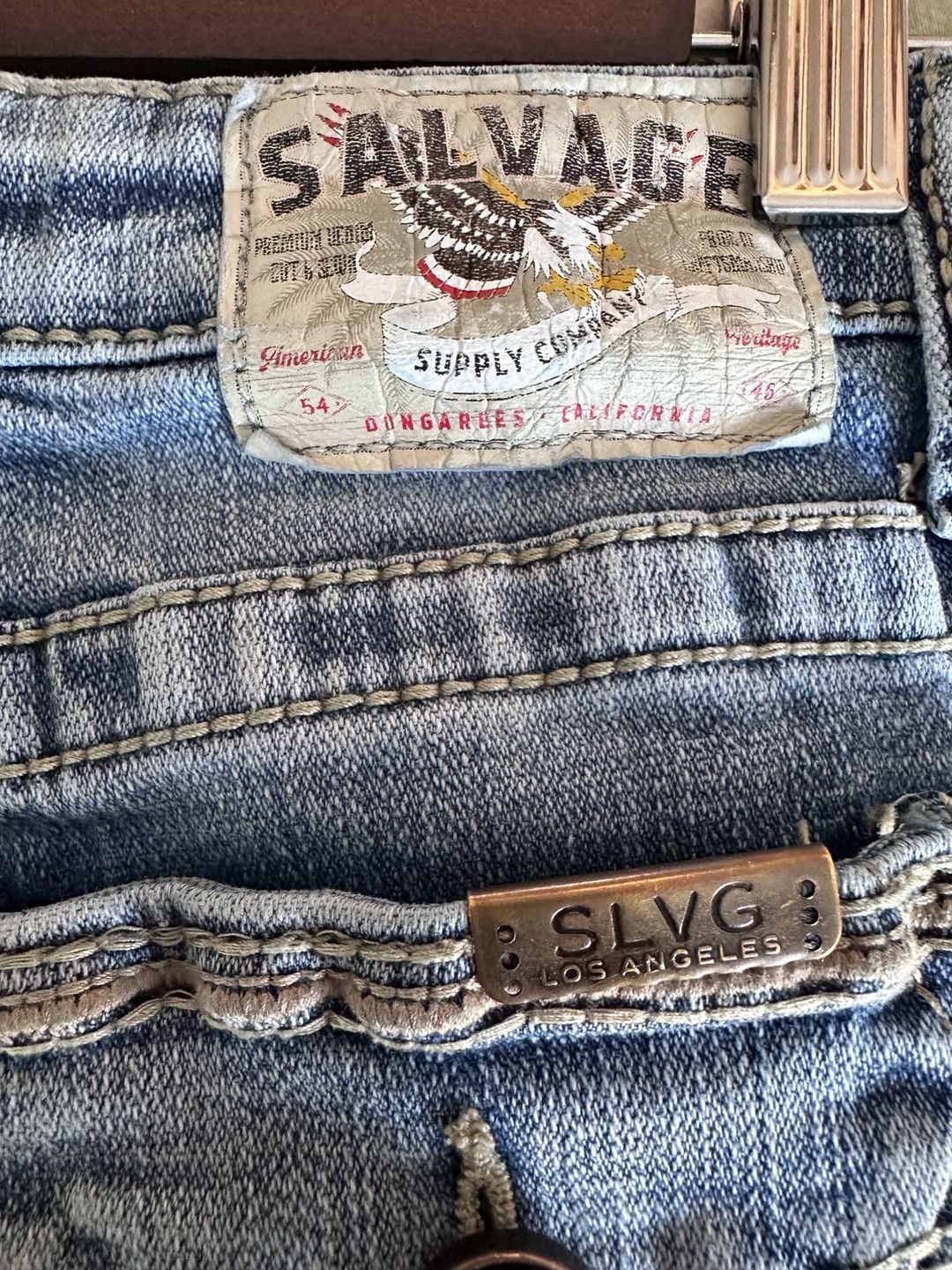 Youth Salvage Mayhem Straight Jeans Blue Distressed Denim 4
