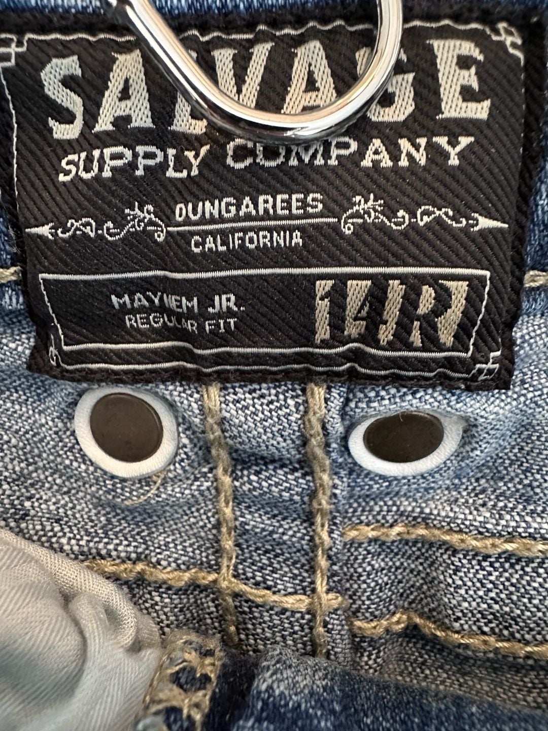 Youth Salvage Mayhem Straight Jeans Blue Distressed Denim 5