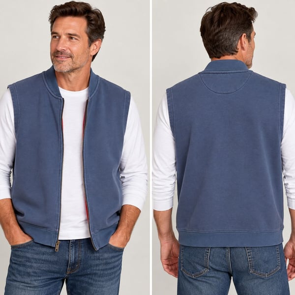 Pendleton Full Zip Vest Size L Blue Fleece Lined