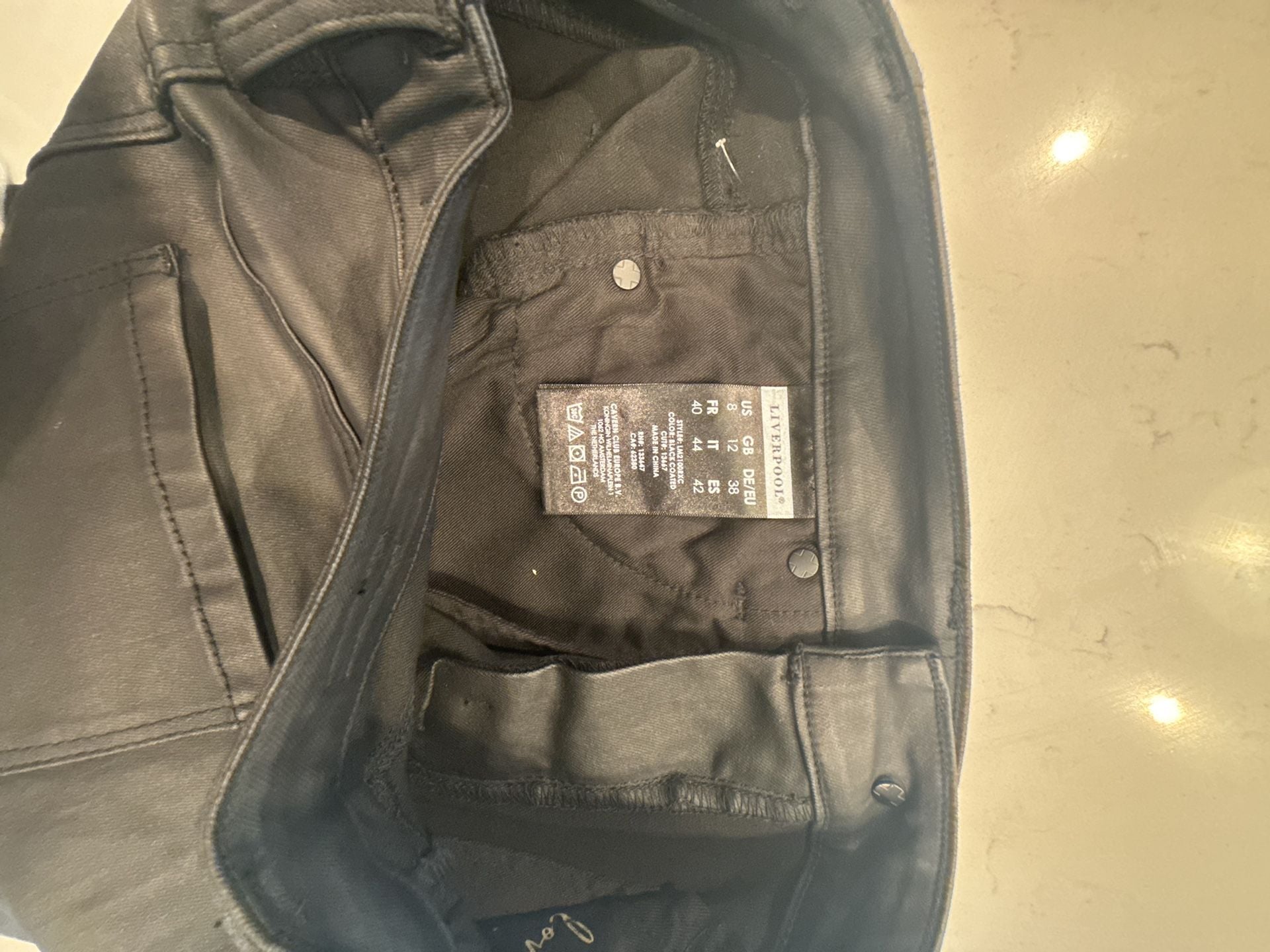 Liverpool Coated Skinny Jeans Size 8 Black 3