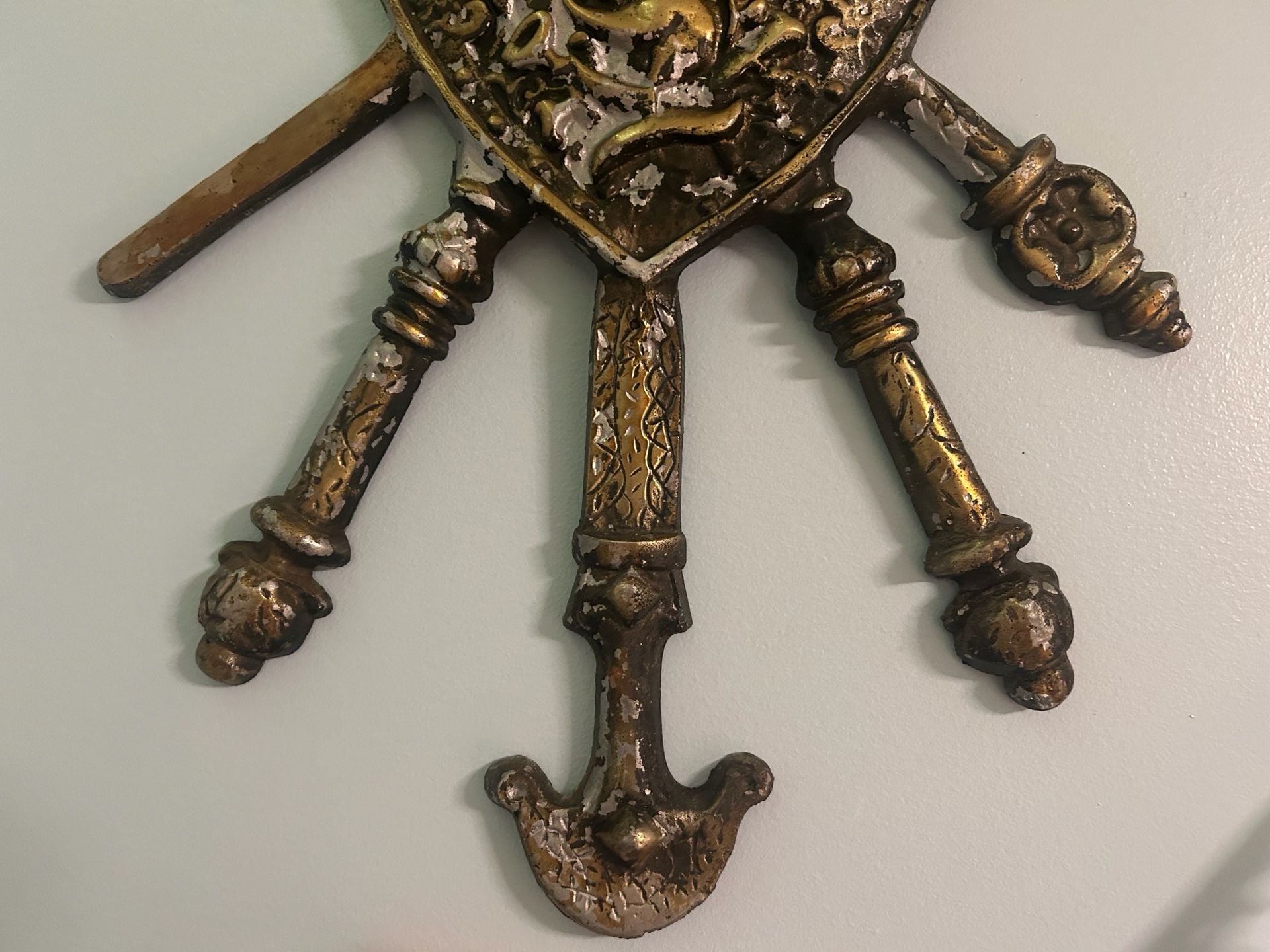 Vintage Cast Metal Medieval Coat of Arms Shield Wall Plaque Japan 5