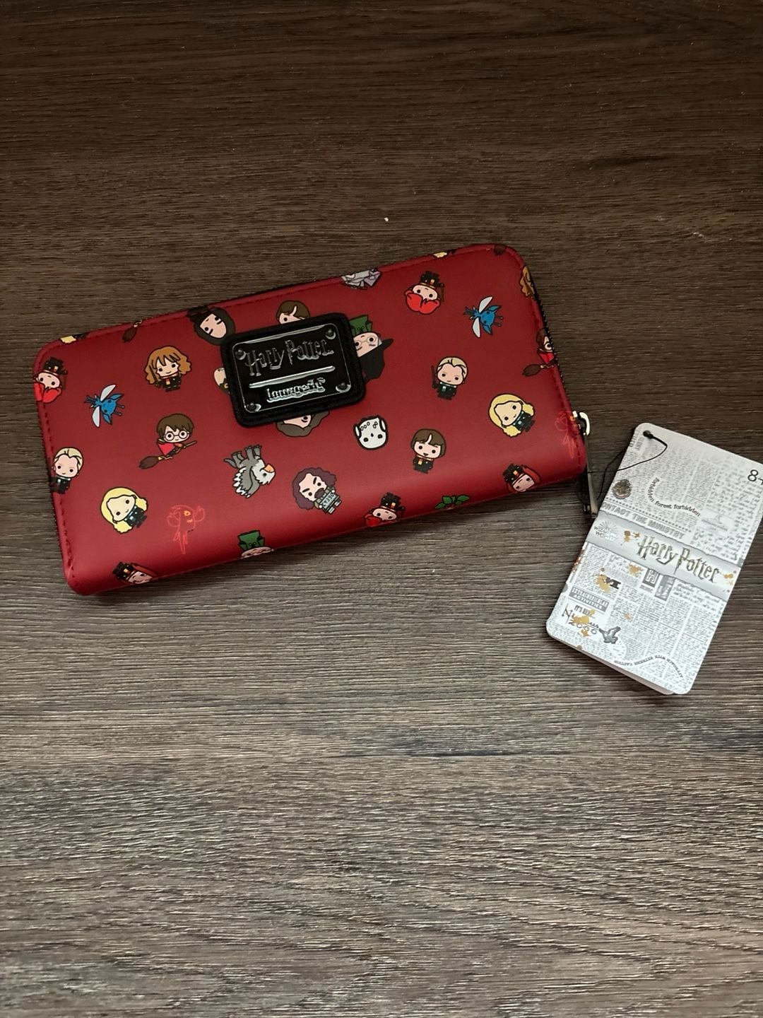 Loungefly Harry Potter Chibi Characters Zip Around Wallet Red 1