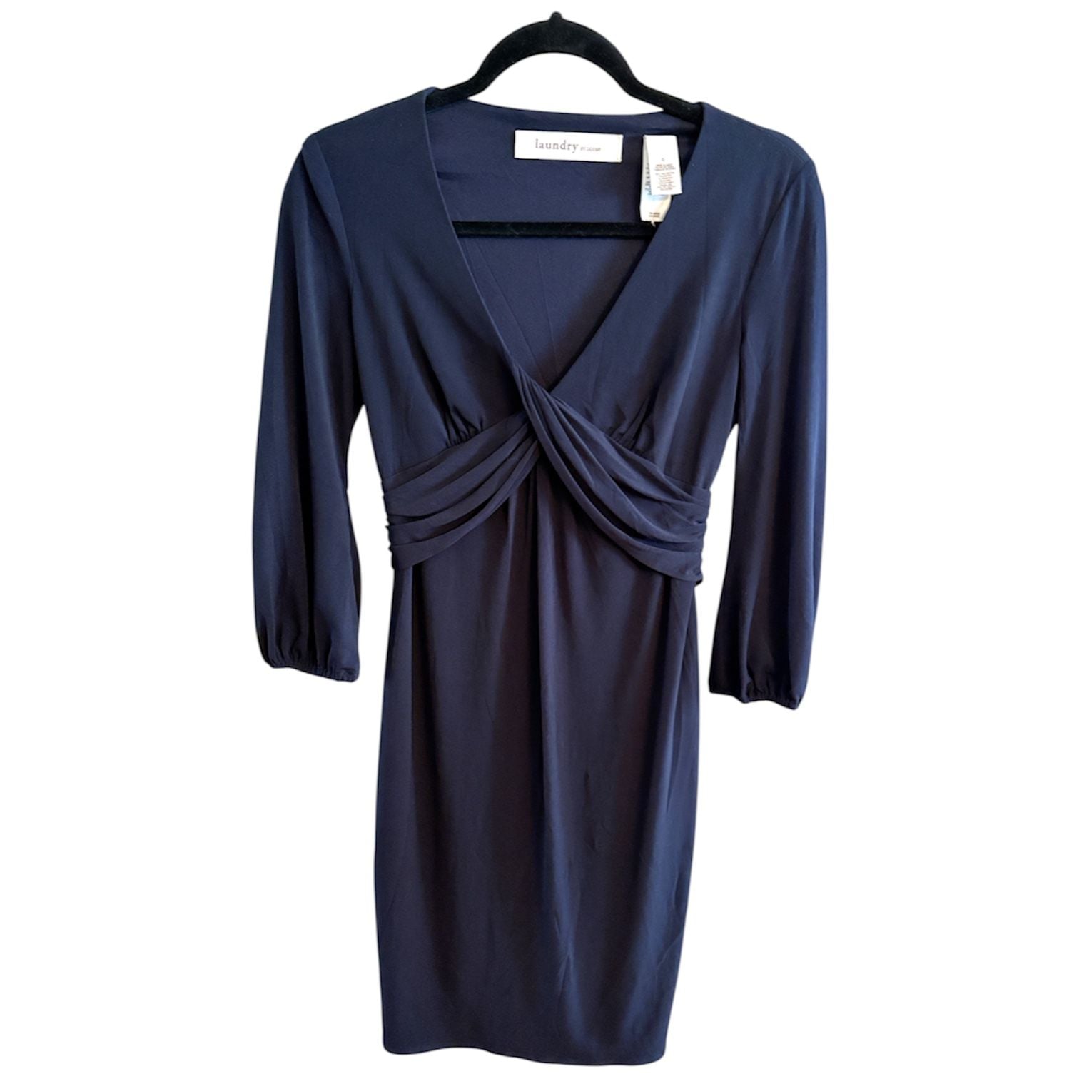 Laundry By Shelli Segal Twist Front Dress Navy Size 0 3