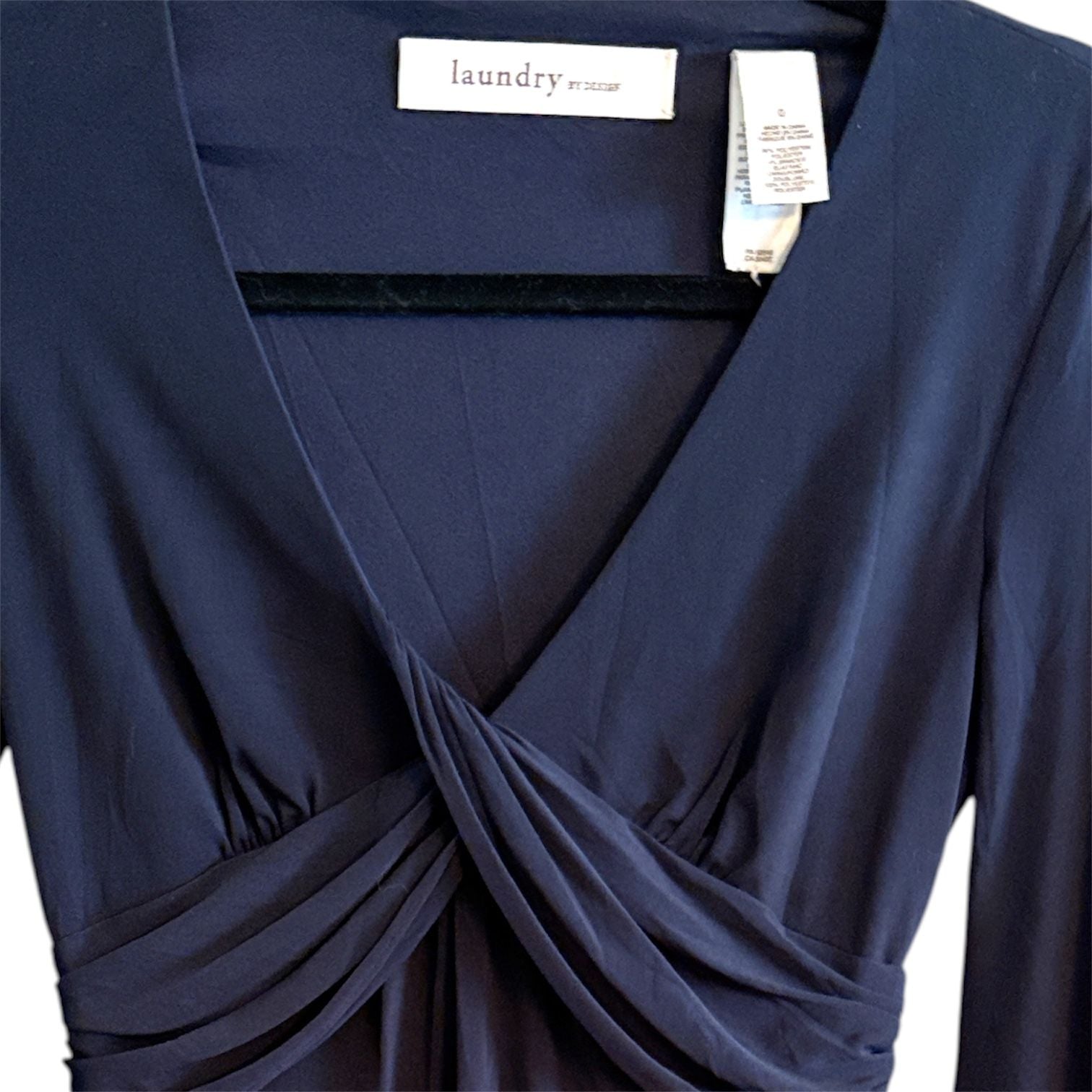Laundry By Shelli Segal Twist Front Dress Navy Size 0 5