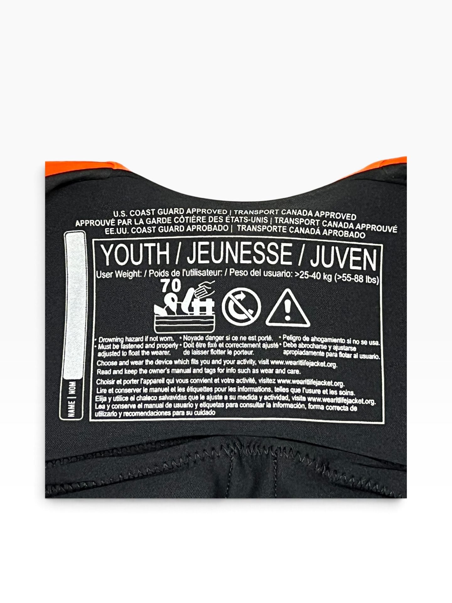 Hyperlite Wake Co. Indy Youth Life Vest Size Youth Camo Orange 6