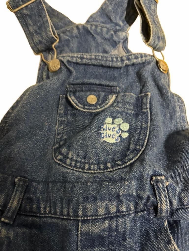 Blue's Clues Denim Shortalls Size 5T Embroidered Floral 5