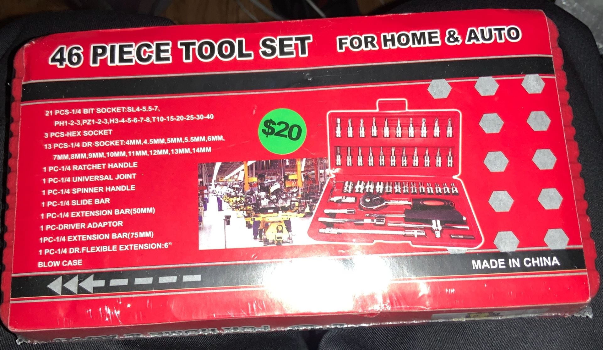46 Piece Tool Set For Home & Auto 1