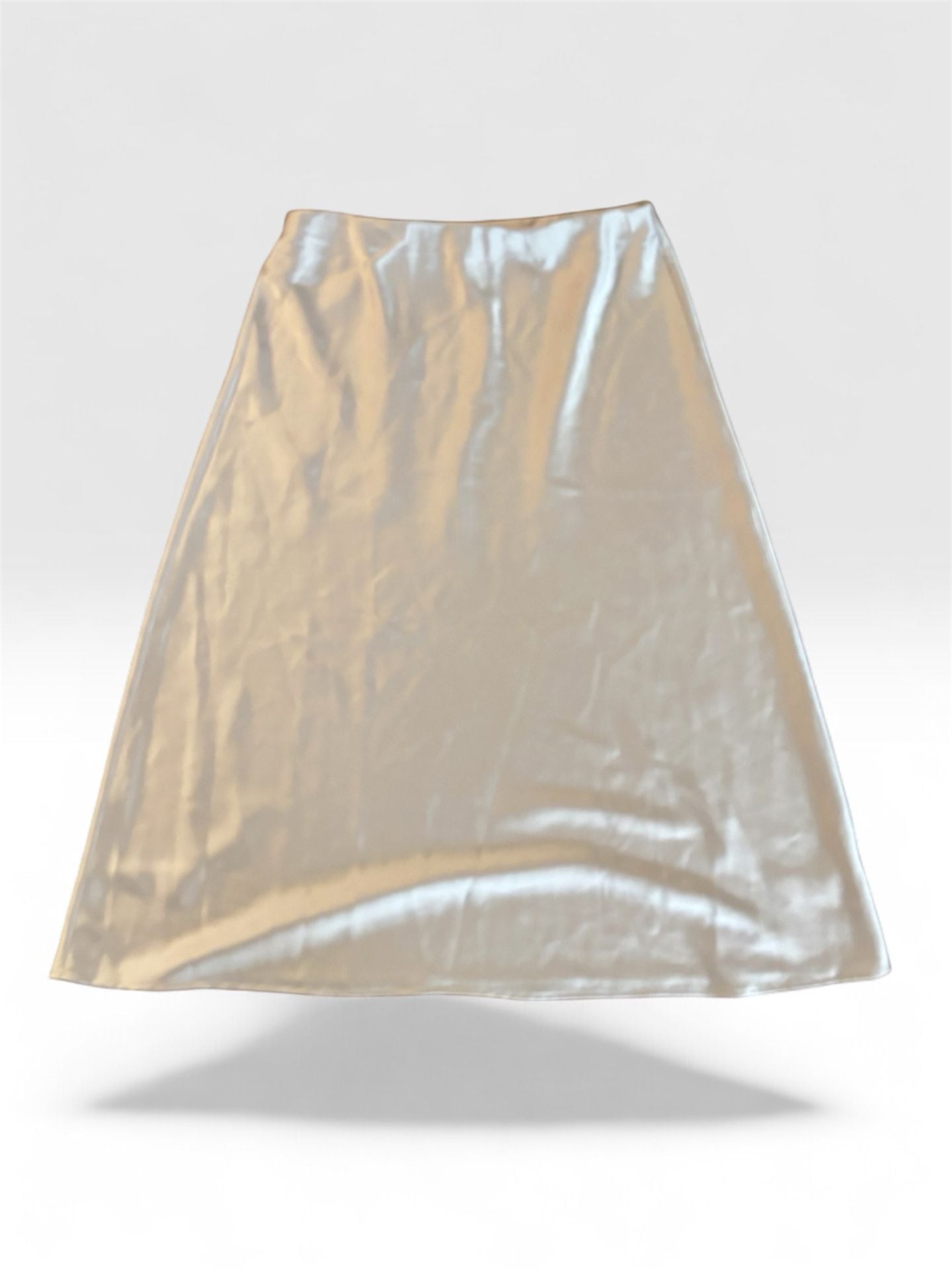 Rachel Zoe Satin Midi Skirt Size L Champagne Gold 2