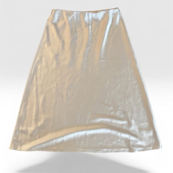 Rachel Zoe Satin Midi Skirt Size L Champagne Gold